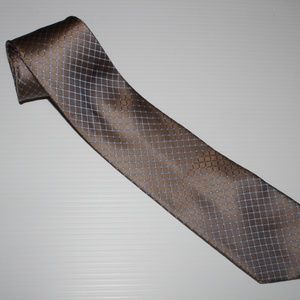 Mens Tie, Claiborne, Gray with Diamond Checks